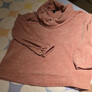 Tribal Dusty Rose Cowl Neck Sweater